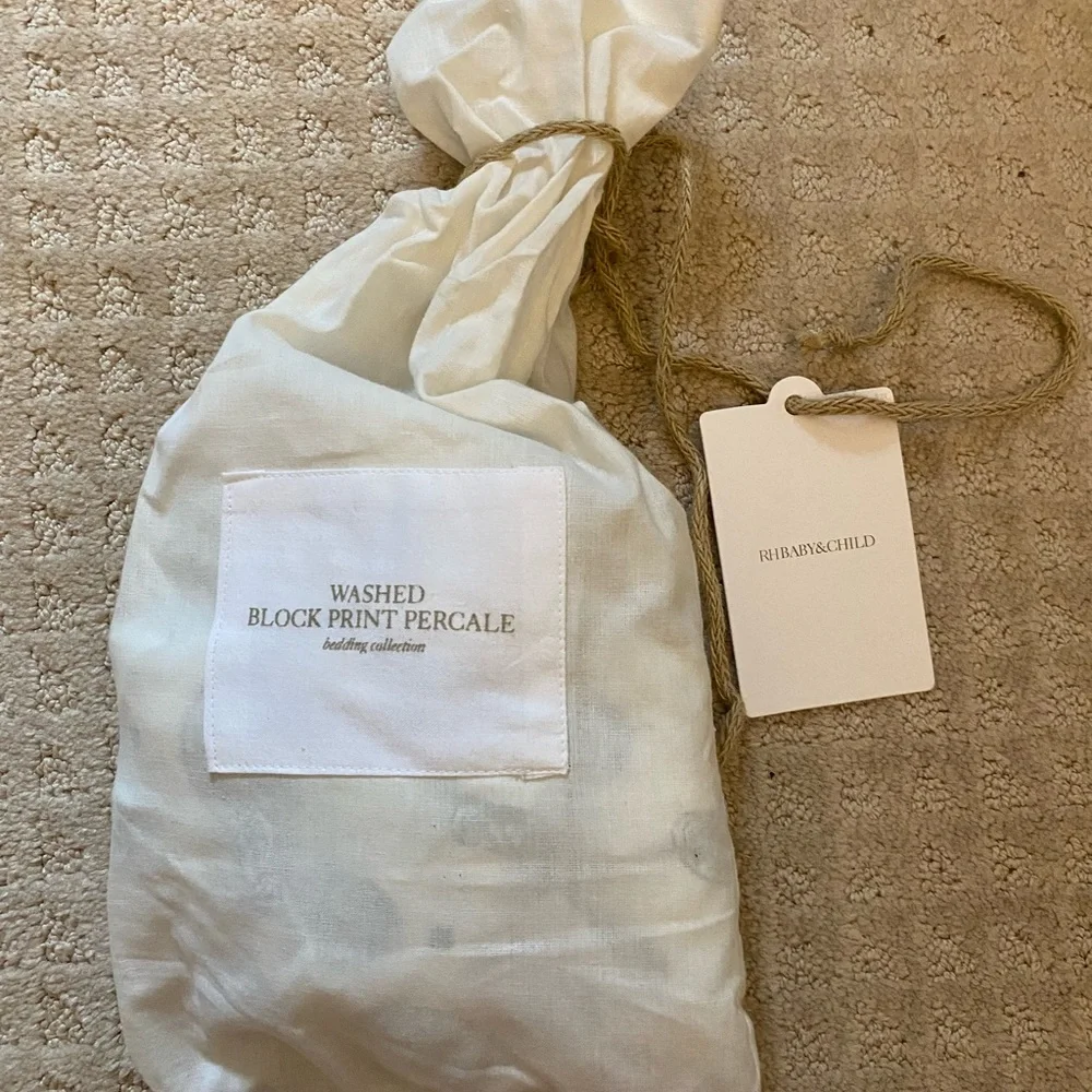 Restoration Hardware Crib Sheet block print percale
